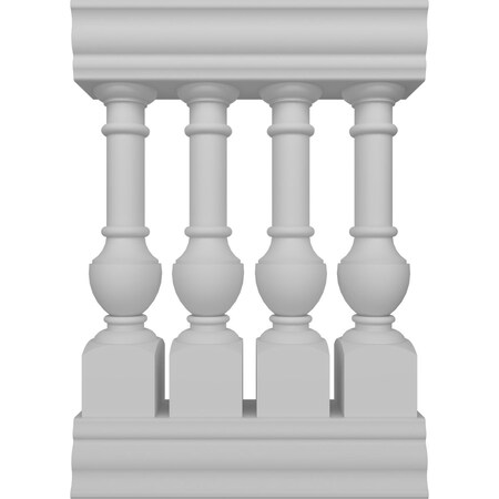 Ekena Millwork Fiberthane York Balustrade Railing Kit, Style J (6 3/8" On-Center Spacing to Pass 4" Sphere Code) BALK37X024YOJ